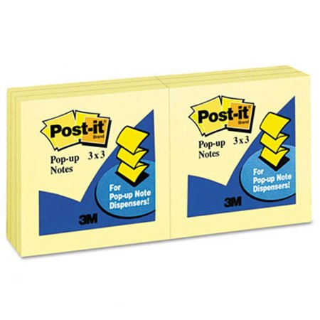 POST-IT Sticky note Pop-up Notes Pop-Up Note Refills- 3 x 3- Canary Yellow- 100 Sheets PO31948